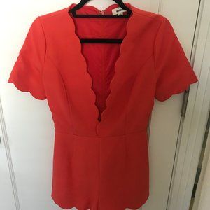 Coral Romper with scallop edges
